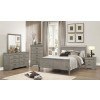 Louis Philip Sleigh Bedroom Set (Grey)