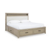 Calmoro Gray Wash Bookcase Bedroom Set