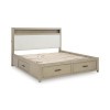 Calmoro Gray Wash Bookcase Bed