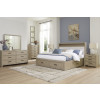 Calmoro Gray Wash Bookcase Bedroom Set