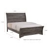 Coralee Grey Sleigh Bed