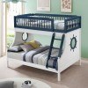 Farah Twin over Full Bunk Bed (Navy Blue/ White)