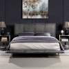 Metis Upholstered Panel Bed (Gray)