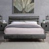 Doris Upholstered Panel Bed (Gray)
