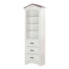 Tree House Bookcase Cabinet (Weathered White/ Pink)