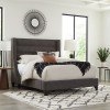 Jacob Luxe Dark Grey Upholstered Bed