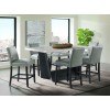 Beckley Counter Height Dining Set (White) w/ Grey Chairs