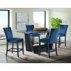 Beckley Counter Height Dining Set (Dark) w/ Blue Chairs