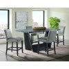 Beckley Counter Height Dining Set (Dark) w/ Grey Chairs