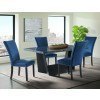 Beckley Dining Room Set (Dark) w/ Blue Chairs