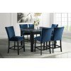 Francesca Square Counter Dining Set w/ Blue Chairs (Grey)