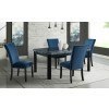Francesca Rectangular Dining Set w/ Blue Chairs (Grey)