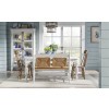 Vintage Market Picket Fence Dining Room Set w/ Barnwood Oak Turned Spindle Chairs and Bench