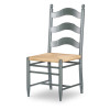 Vintage Market Barnwood Oak Dining Room Set w/ Mallard Green Rush Seat Ladder Back Chairs