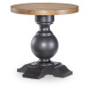 Vintage Market Kettle Black and Barnwood Oak Urn Base End Table