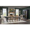 Vintage Market Kettle Black and Barnwood Oak Dining Room Set w/ Barnwood Oak Turned Spindle Chairs