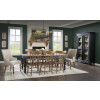 Vintage Market Kettle Black and Barnwood Oak Dining Room Set w/ Barnwood Oak Turned Spindle Chairs