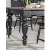 Vintage Market Kettle Black and Barnwood Oak Dining Room Set w/ Kettle Black Windsor Chairs