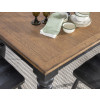 Vintage Market Kettle Black and Barnwood Oak Dining Room Set w/ Kettle Black Windsor Chairs