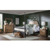 Vintage Market Kettle Black and Barnwood Oak Bobbin Post Bedroom Set w/ Barnwood Oak Casegoods