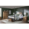 Vintage Market Kettle Black and Barnwood Oak Bobbin Post Bedroom Set w/ Barnwood Oak Casegoods