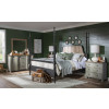 Vintage Market Kettle Black and Barnwood Oak Bobbin Post Bedroom Set w/ Northern Moss Casegoods