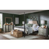 Vintage Market Kettle Black and Barnwood Oak Bobbin Post Bedroom Set w/ Northern Moss Casegoods