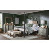 Vintage Market Kettle Black and Barnwood Oak Bobbin Post Bedroom Set w/ Northern Moss Casegoods