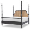 Vintage Market Kettle Black and Barnwood Oak Bobbin Post Bedroom Set w/ Barnwood Oak Casegoods