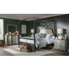 Vintage Market Kettle Black and Barnwood Oak Bobbin Post Canopy Bedroom Set w/ Northern Moss Casegoods