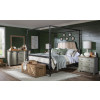 Vintage Market Kettle Black and Barnwood Oak Bobbin Post Canopy Bedroom Set w/ Northern Moss Casegoods
