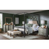 Vintage Market Kettle Black and Barnwood Oak Bobbin Post Canopy Bedroom Set w/ Northern Moss Casegoods
