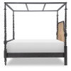 Vintage Market Kettle Black and Barnwood Oak Bobbin Post Canopy Bed