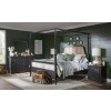Vintage Market Kettle Black and Barnwood Oak Bobbin Post Canopy Bedroom Set