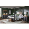 Vintage Market Kettle Black and Barnwood Oak Bobbin Post Canopy Bedroom Set