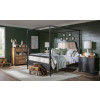 Vintage Market Kettle Black and Barnwood Oak Bobbin Post Canopy Bedroom Set