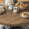 Vintage Market Kettle Black and Barnwood Oak Round Dining Room Set w/ Barnwood Oak Turned Spindle Chairs