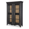 Vintage Market Kettle Black and Barnwood Oak Round Dining Room Set w/ Kettle Black Windsor Arm Chairs