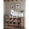 Lake House Pinecone and Dried Tobacco Dining Room Set w/ Sea Glass Ladder Back Chairs