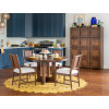 Lake House Pinecone Round Dining Room Set w/ Pinecone Woven Back Chairs