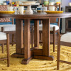 Lake House Pinecone Round Dining Room Set w/ Pinecone Woven Back Chairs