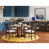 Lake House Pinecone Round Dining Room Set w/ Dried Tobacco Ladder Back Chairs