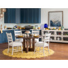 Lake House Pinecone Round Dining Room Set w/ Sailcloth Ladder Back Chairs
