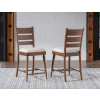 Lake House Pinecone Ladder Back Counter Height Chair (Set of 2)