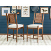 Lake House Pinecone Woven Back Counter Height Chair (Set of 2)