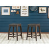 Lake House Dried Tobacco Counter Height Backless Stool (Set of 2)