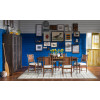 Lake House Pinecone and Dried Tobacco Dining Room Set w/ Pinecone Woven Back Chairs