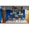 Lake House Pinecone and Dried Tobacco Dining Room Set w/ Dried Tobacco Ladder Back Chairs