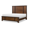 Lake House Pinecone and Dried Tobacco Louvered Panel Bedroom Set