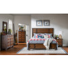 Lake House Pinecone and Dried Tobacco Louvered Panel Bedroom Set